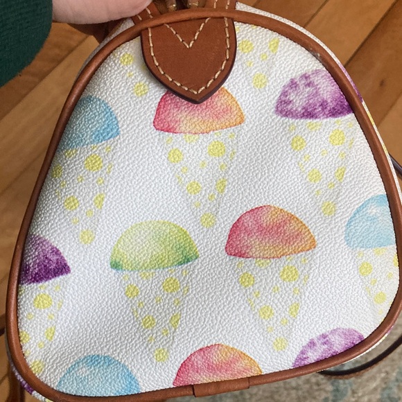 Dooney & Bourke White Shoulder Bag w/ Multicolor Ice-cream Cone Design - Picture 4 of 4